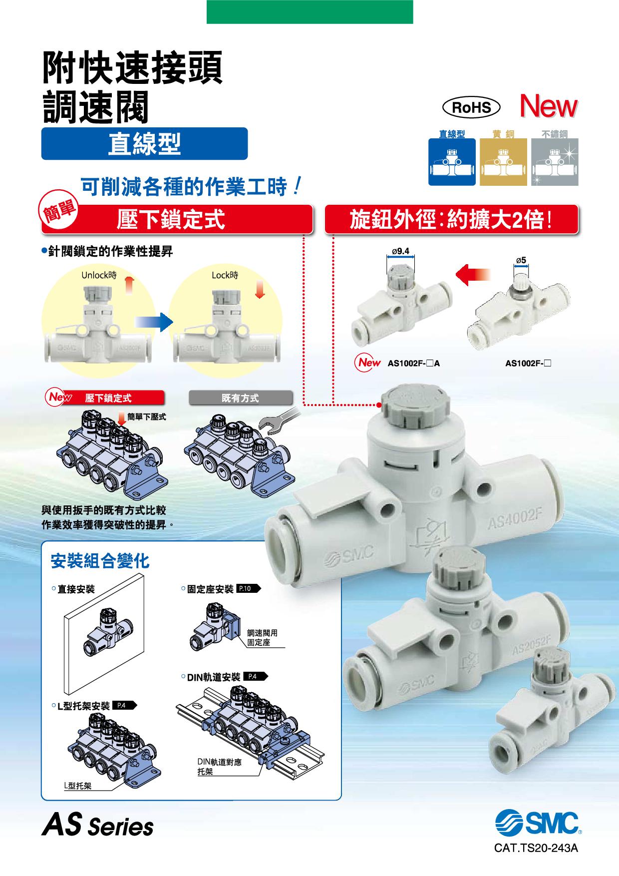 附快速接頭 調速閥 AS系列