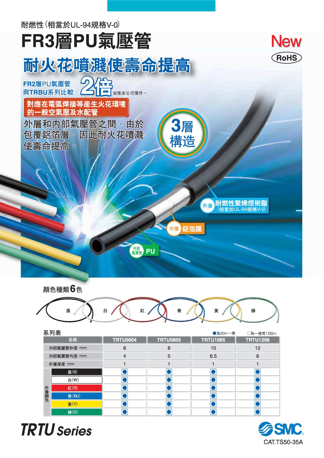 FR3層PU氣壓管 TRTU系列