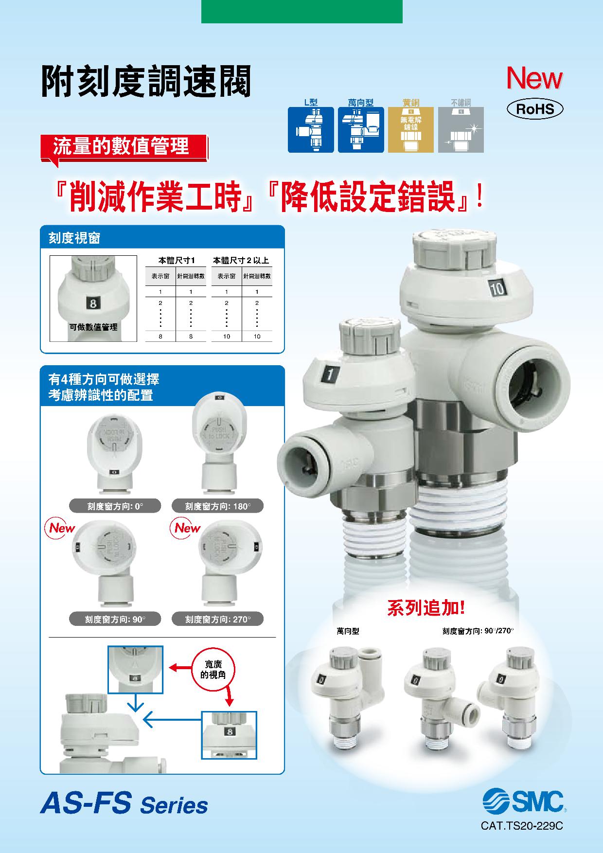 附刻度調速閥 AS-FS系列